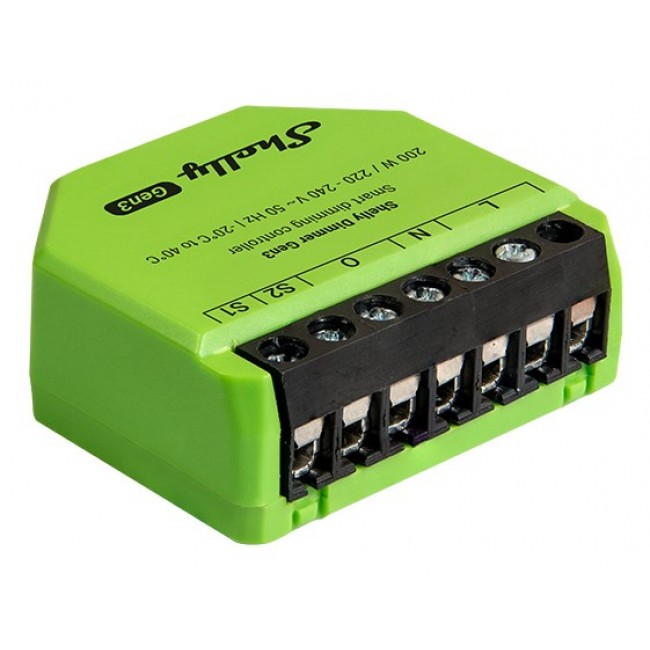Shelly Dimmer Gen3 Built-in Black, Lime