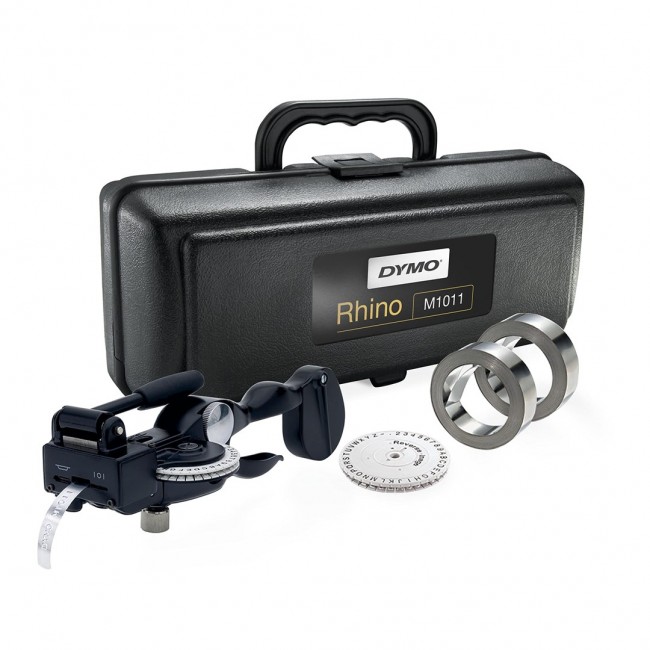 DYMO RHINO M1011 Industrial Embossing Label Maker Tool | with Aluminium & Stainless Steel Labels | Durable Carry Case | Ideal for DIY & Construction