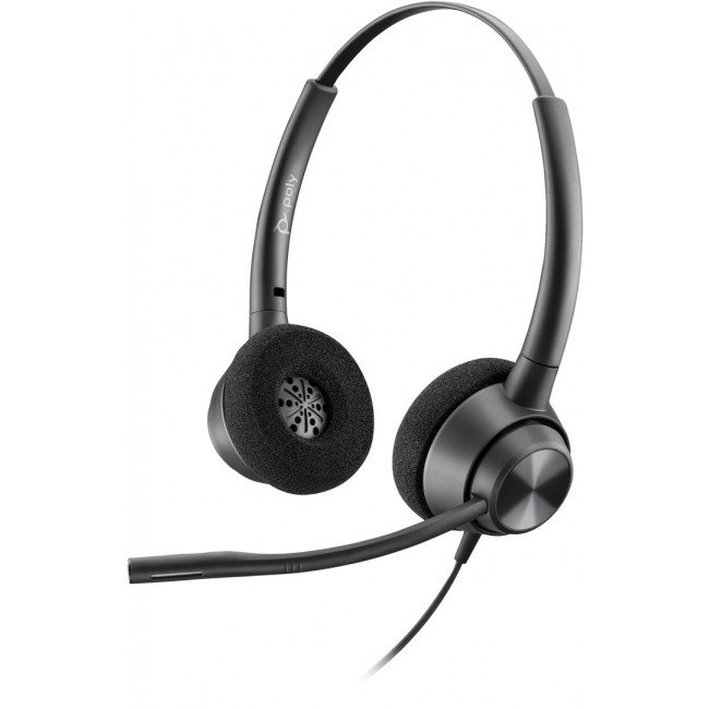 POLY EncorePro 320 with Quick Disconnect Binaural Headset TAA Wired Headband Office/Call Centre USB Type-A Black