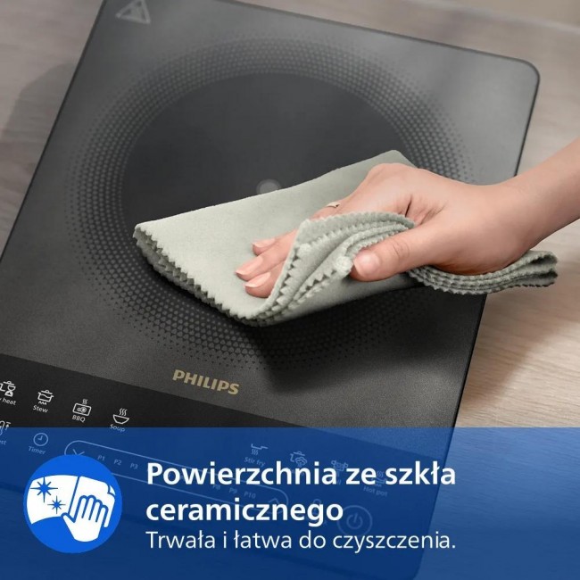 Philips 5000 series HD5850/90 hob Black, Grey Countertop 29.5 cm Zone induction hob 1 zone(s)
