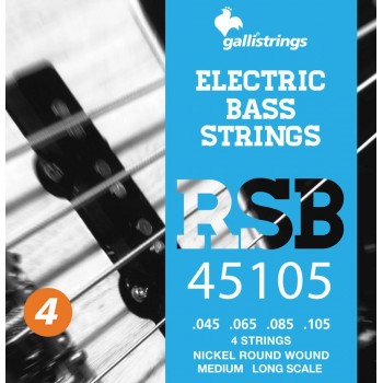 Galli RSB45105 - struny do gitary basowej .045-.105, niklowana owijka roundwound