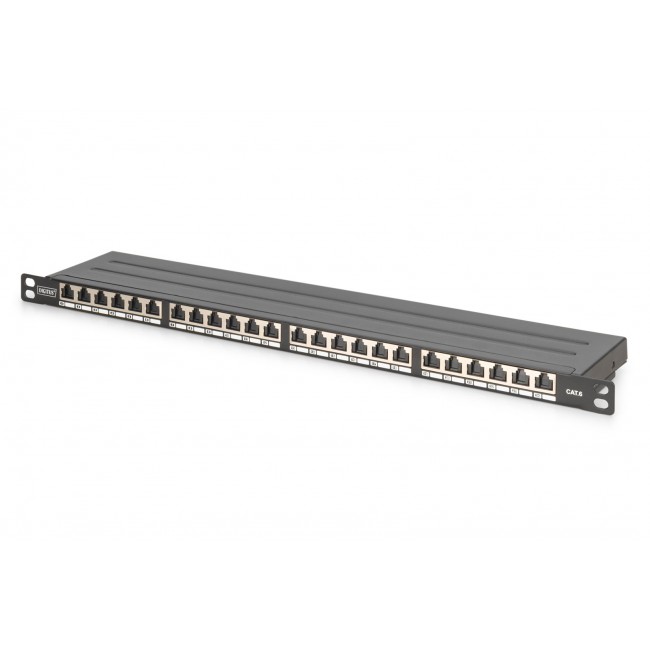 Digitus CAT 6, Class E High Density Patch Panel, shielded, black Digitus CAT 6, Class E High Density Patch Panel, shielded, black