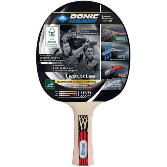 Donic Schildkr t Legends 900 table tennis equipment Black, Red, Wood