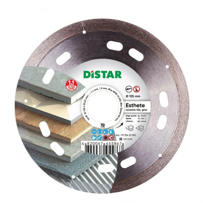 DISTAR DIAMOND BLADE ESTHETE 125 x 1.1 x 8 x 22.23mm DISTAR DIAMOND BLADE ESTHETE 125 x 1.1 x 8 x 22.23mm