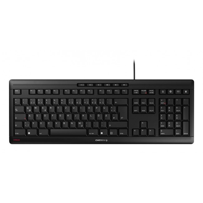 CHERRY STREAM keyboard Office USB QWERTZ German Black CHERRY STREAM keyboard Office USB QWERTZ German Black