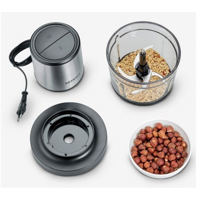 Severin KM 3867 electric food chopper 1 L 400 W Black, Silver, Transparent