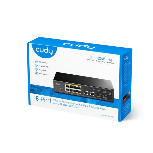 Cudy GS1010PS2 network switch Unmanaged Gigabit Ethernet (10/100/1000) Power over Ethernet (PoE) Black Cudy GS1010PS2 network switch Unmanaged Gigabit Ethernet (10/100/1000) Power over Ethernet (PoE) Black