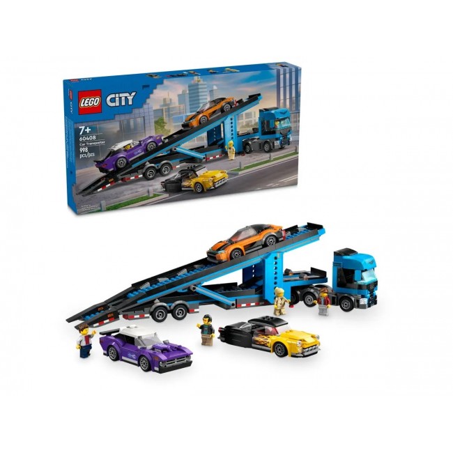 LEGO CITY 60408 Car Transporter Truck with Sports Cars