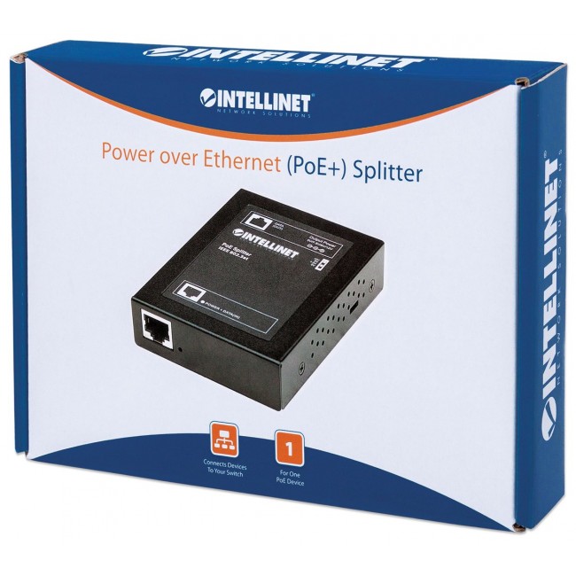 Intellinet Power over Ethernet (PoE+) Splitter, IEEE802.3at, 5, 7.5, 9 or 12 V DC output voltage Intellinet Power over Ethernet (PoE+) Splitter, IEEE802.3at, 5, 7.5, 9 or 12 V DC output voltage