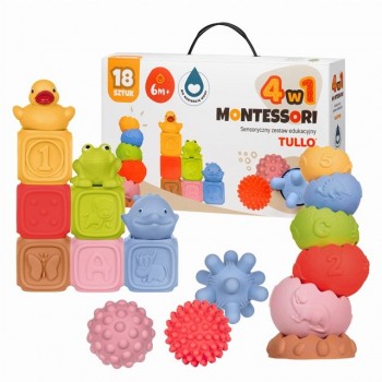 TULLO Sensory blocks Montessori educational set, 18 pieces