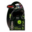 FLEXI Black Design S - retractable leash - 5 m