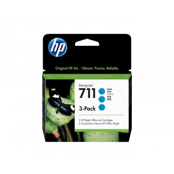 HP 711 3-pack 29-ml Cyan DesignJet Ink Cartridges