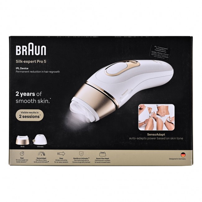 Braun Silk expert Pro 5 PL5221 IPL Hair Removal System Gold, White Braun Silk expert Pro 5 PL5221 IPL Hair Removal System Gold, White