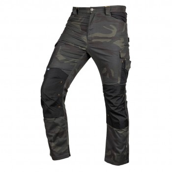 Spodnie robocze Mix&Match, Canvas, wzmocnienia z Cordury, zielone moro, rozmiar XXXL