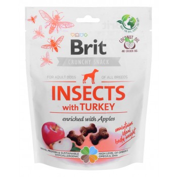 BRIT Crunchy Snack Insects with Turkey - dog treat - 200g