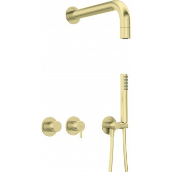 Concealed shower set with hand shower - with horizontal mixer