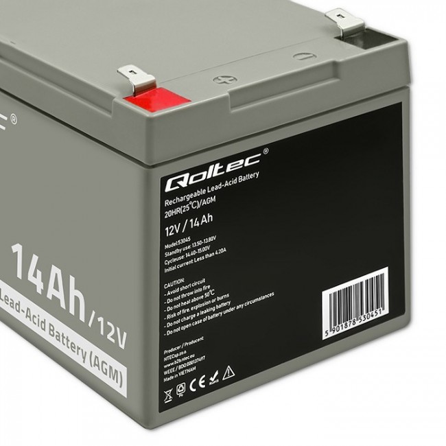 Qoltec 53045 AGM battery | 12V | 14Ah Qoltec 53045 AGM battery | 12V | 14Ah