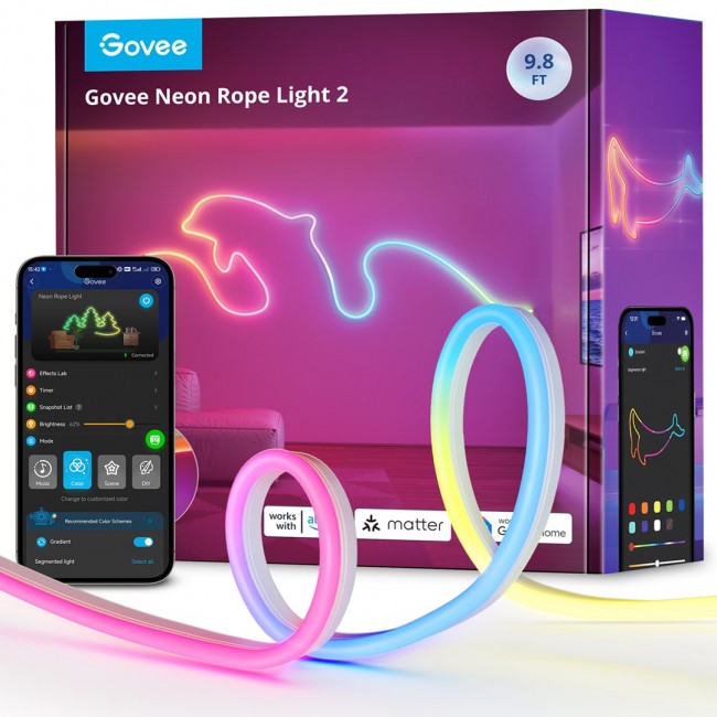 Govee H61D3 Neon Lights 2 3m | LED Lighting | Matter, HomeKit, Google, Alexa, SmartThings Govee H61D3 Neon Lights 2 3m | LED Lighting | Matter, HomeKit, Google, Alexa, SmartThings