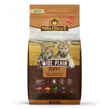 WOLFSBLUT Wide Plain Puppy Horse with sweet potatoes - dry dog food - 12,5kg