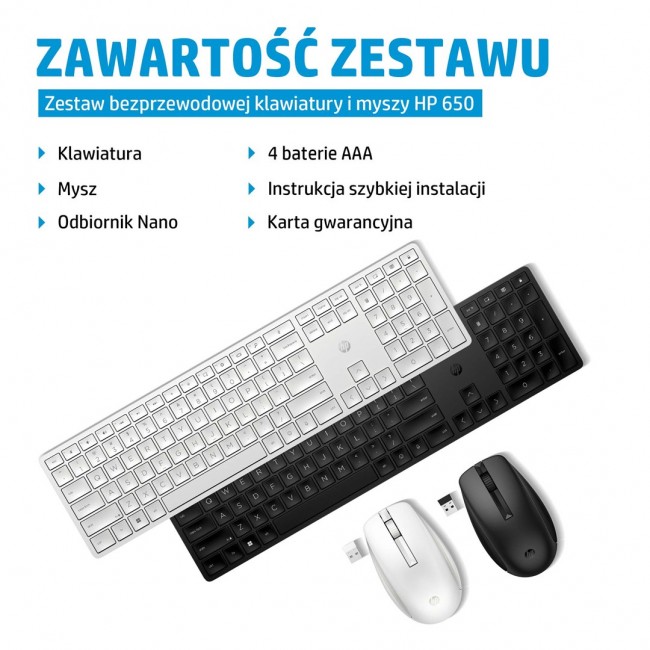 HP 650 Wireless Keyboard and Mouse Combo HP 650 Wireless Keyboard and Mouse Combo