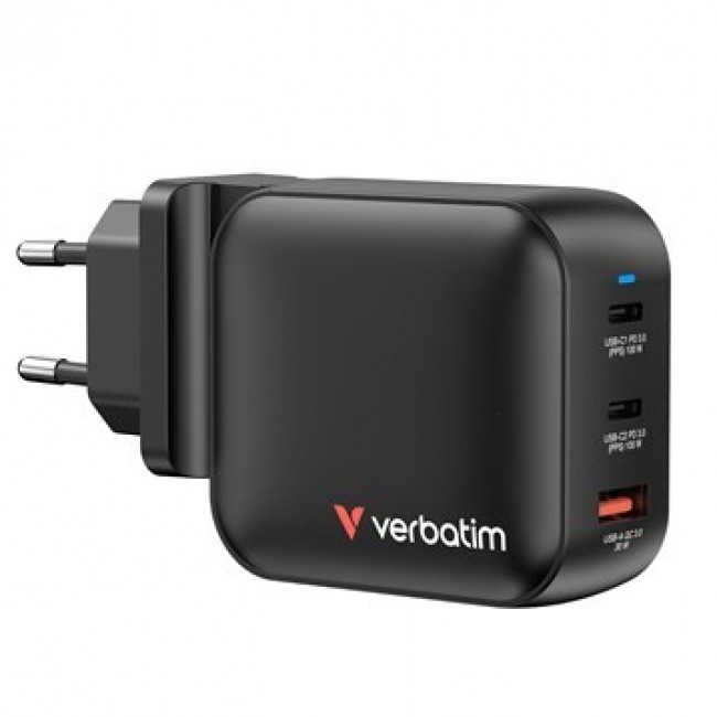 Verbatim GaN Charger 100W Universal Black AC Fast charging Indoor