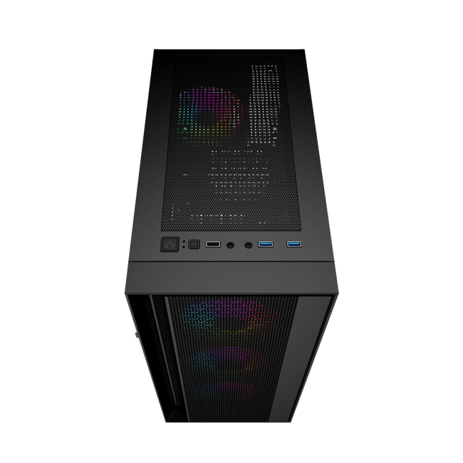 Gembird Fornax 4000 ARGB gaming ATX computer case, Midi Tower, backlight, Black