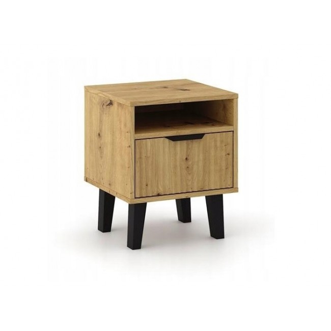 SCANDI 1S SLIM OAK ARTISAN BEDSIDE TABLE