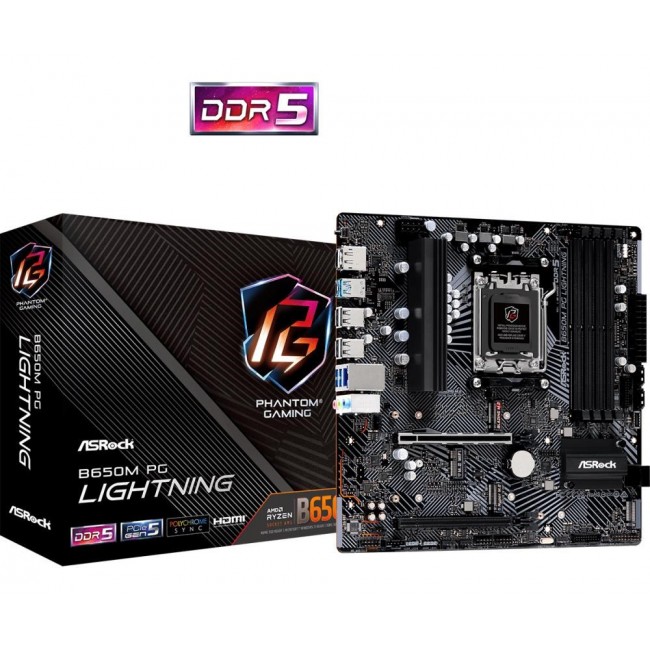 Asrock B650M PG Lightning AMD B650 Socket AM5 micro ATX