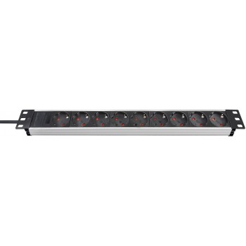 Brennenstuhl 1390007009 power extension 2 m 9 AC outlet(s) Aluminium, Black
