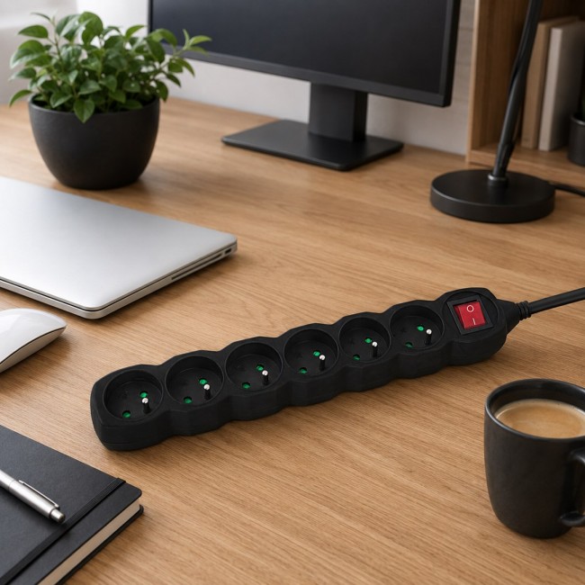 Esperanza ELK218K Power strip 6GN/3M Black