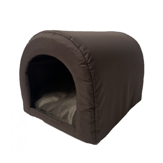 GO GIFT Dog and cat cave bed - brown - 40 x 33 x 29 cm