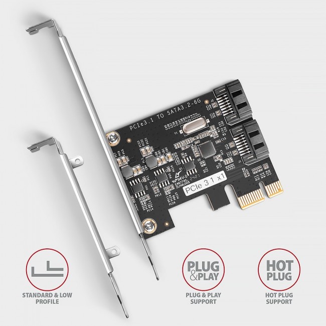 Axagon PCES-SJ2 interface cards/adapter Internal SATA Axagon PCES-SJ2 interface cards/adapter Internal SATA