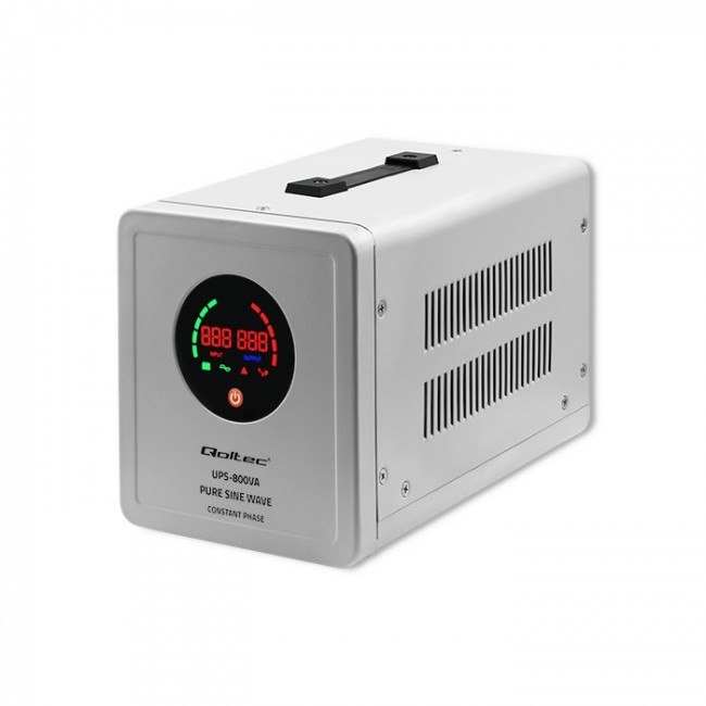 Qoltec 50718 Uninterruptible power supply Pure Sine Wave UPS | 800VA | 560W | constant phase | Grey Qoltec 50718 Uninterruptible power supply Pure Sine Wave UPS | 800VA | 560W | constant phase | Grey