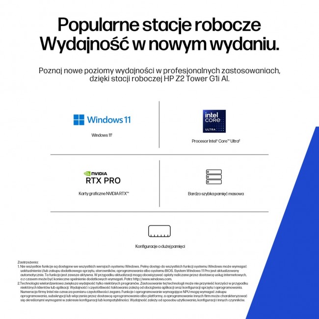 HP Z2 Tower G1i Intel Core Ultra 7 265 16 GB DDR5-SDRAM 512 GB SSD NVIDIA RTX A400 Windows 11 Pro AI Workstation, AI PC Black