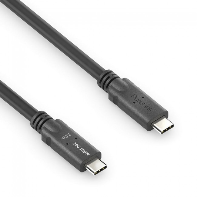 PureLink PI6600-030 USB cable USB4 Gen 2x2 3 m USB C 20 Gbit/s 100 W Black