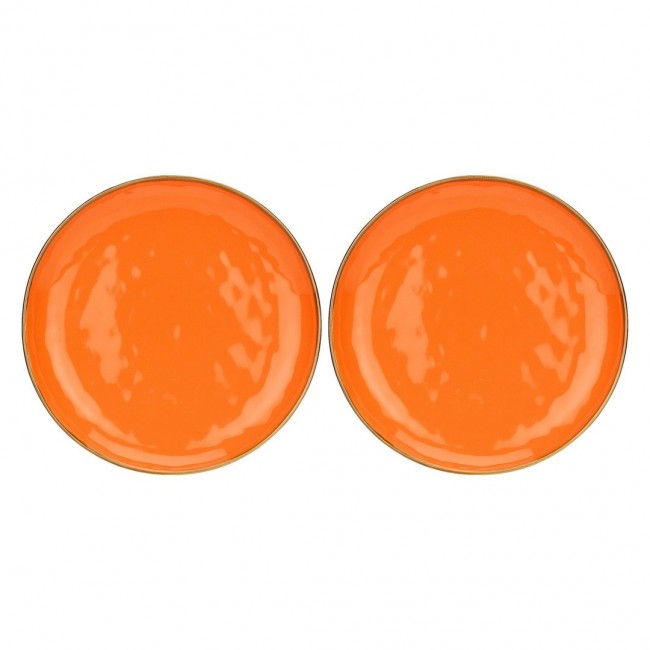 Set of 2 Concerto Arancione Round Platters - Orange, 32 cm