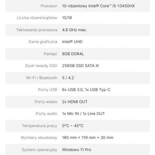 AVTEK OPS COMPUTER I5 13450HX 8GB 256GB/WIN 11 PRO AVTEK OPS COMPUTER I5 13450HX 8GB 256GB/WIN 11 PRO