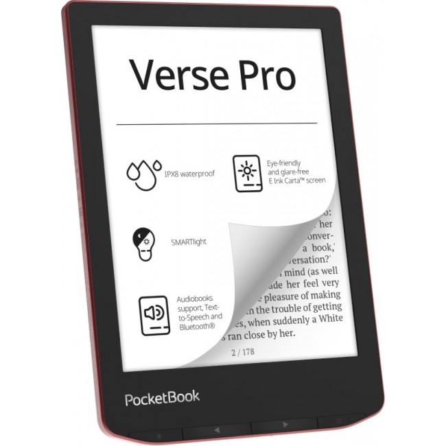 PocketBook Verse Pro e-book reader Touchscreen 16 GB Wi-Fi Black, Red