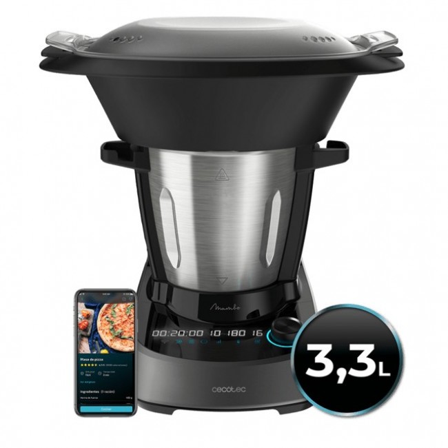 Cecotec 04341 food processor 1600 W 3.3 L Black, Stainless steel Built-in scales