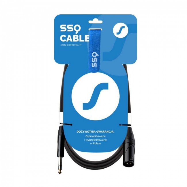 SSQ JSXM1 - XLR male - Jack stereo 6,3 mm cable , 1 m