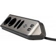 Brennenstuhl 1153590410 power extension 2 m 4 AC outlet(s) Indoor Black, Silver