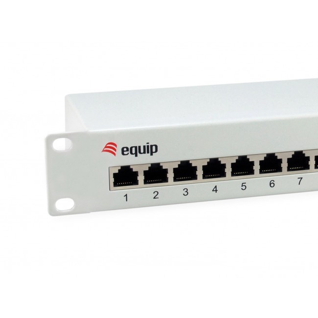 Equip 12-Port Cat.6 Shielded Patch Panel, Light Grey