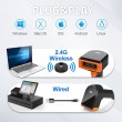 Qoltec 50878 Wireless barcode reader and QR code scanner | 1D 2D | 2.4G | + docking station