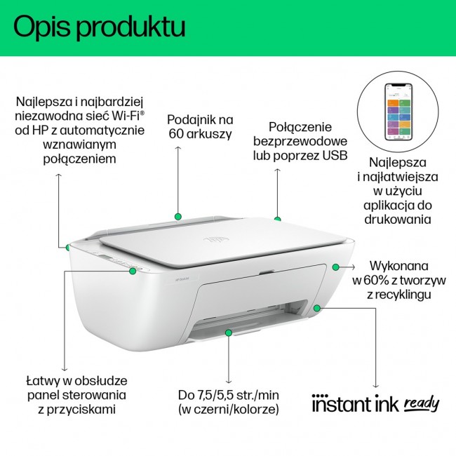 HP DeskJet 2810e All-in-One Printer Thermal inkjet A4 4800 x 1200 DPI 7.5 ppm Wi-Fi HP DeskJet 2810e All-in-One Printer Thermal inkjet A4 4800 x 1200 DPI 7.5 ppm Wi-Fi