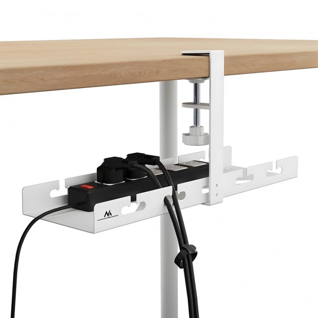 Maclean under-desk cable organizer, max. load 5kg, white, MC-105 W Maclean under-desk cable organizer, max. load 5kg, white, MC-105 W