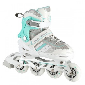 NILS EXTREME NH18191 2IN1 INLINE SKATES WHITE & BLUE SIZE. L (39-43) WITH INTERCHANGEABLE HOCKEY SKATES