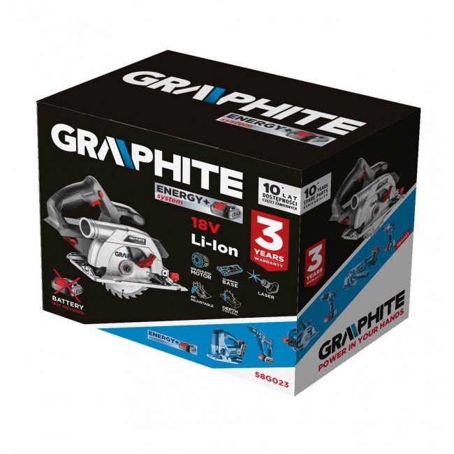 Graphite 58G023 portable circular saw 16.5 cm Grey, Red, Silver 4200 RPM Graphite 58G023 portable circular saw 16.5 cm Grey, Red, Silver 4200 RPM