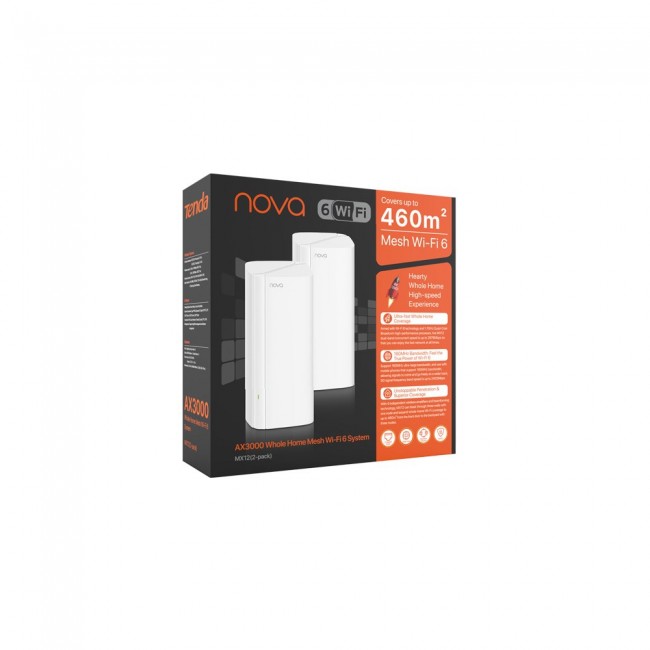 Tenda MX12 Dual-band (2.4 GHz / 5 GHz) Wi-Fi 6 (802.11ax) White 3 Internal