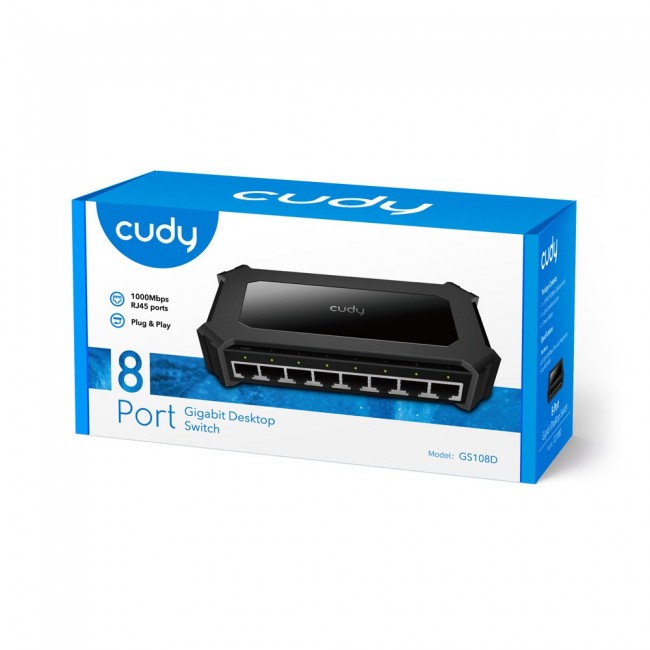 Cudy GS108D network switch Gigabit Ethernet (10/100/1000) Black Cudy GS108D network switch Gigabit Ethernet (10/100/1000) Black
