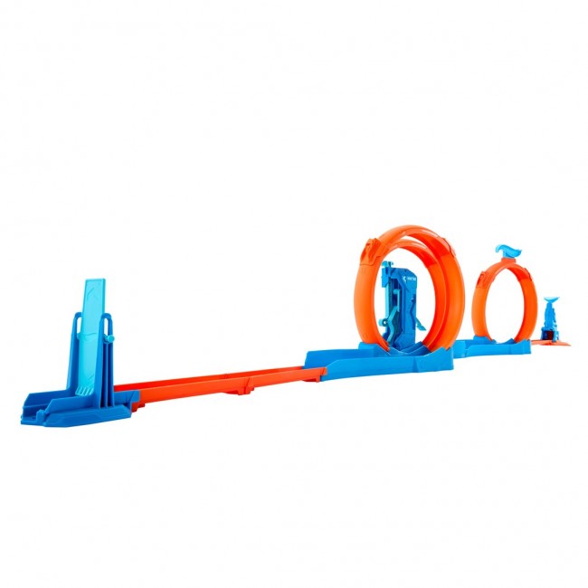 Hot Wheels Track Creator Triple Loop Pack & 1:64 Scale Toy Car, Track-Building Set